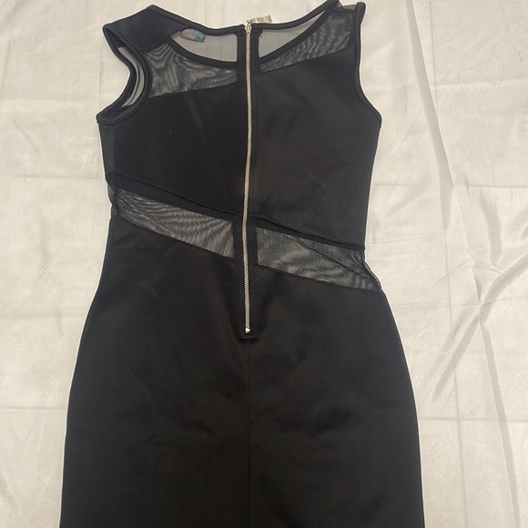 Black, Partially Sheer Black Dress, Size Large - Picture 2 of 2